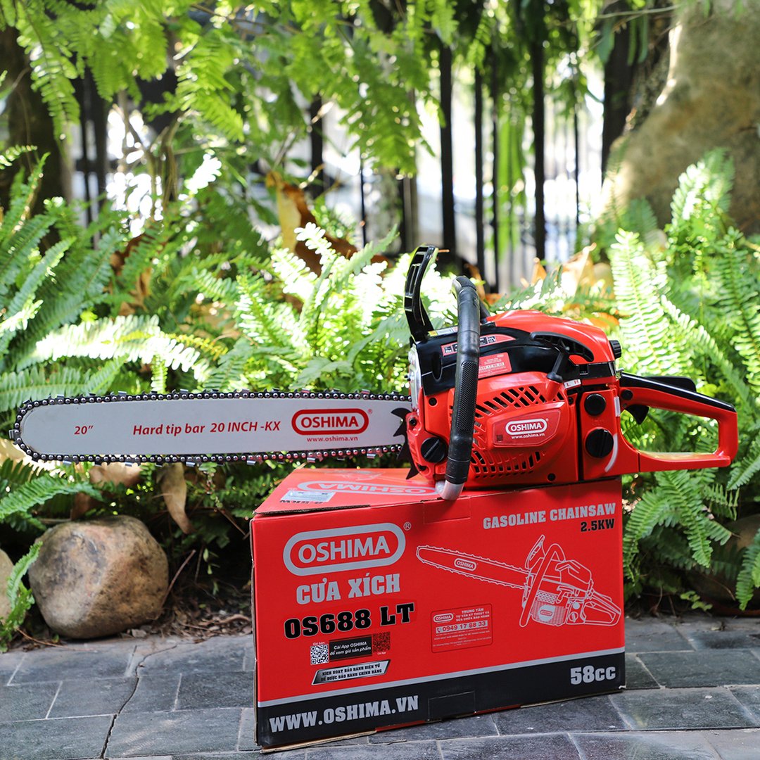 Cưa Oshima OS688 LT 58cc Đỏ-đen 2 thì (không lam xích)