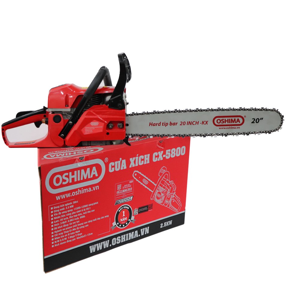 Cưa xích Oshima CX-5800 2.5kW Đỏ-đen
