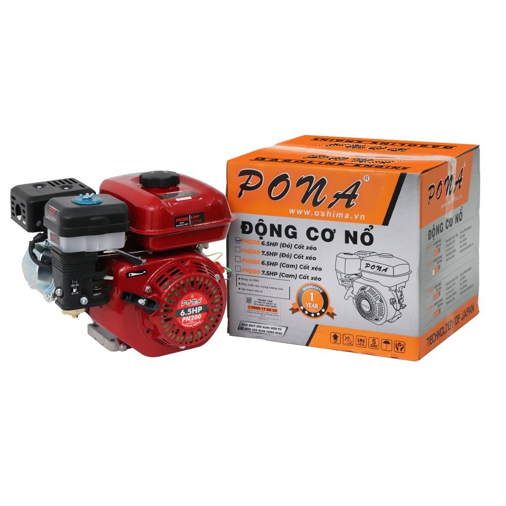 Máy nổ PONA PN200 6.5HP Đỏ Cốt xéo