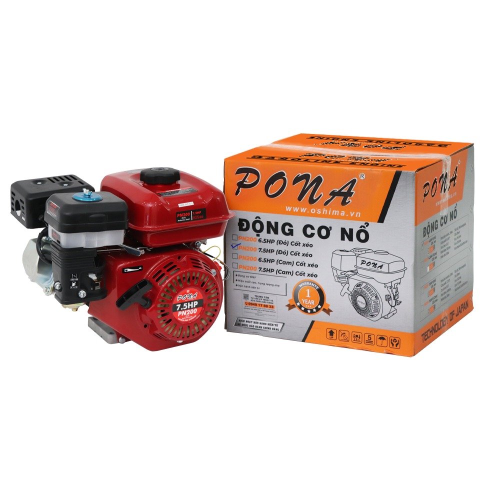 Máy nổ PONA PN200 7.5HP Đỏ Cốt xéo