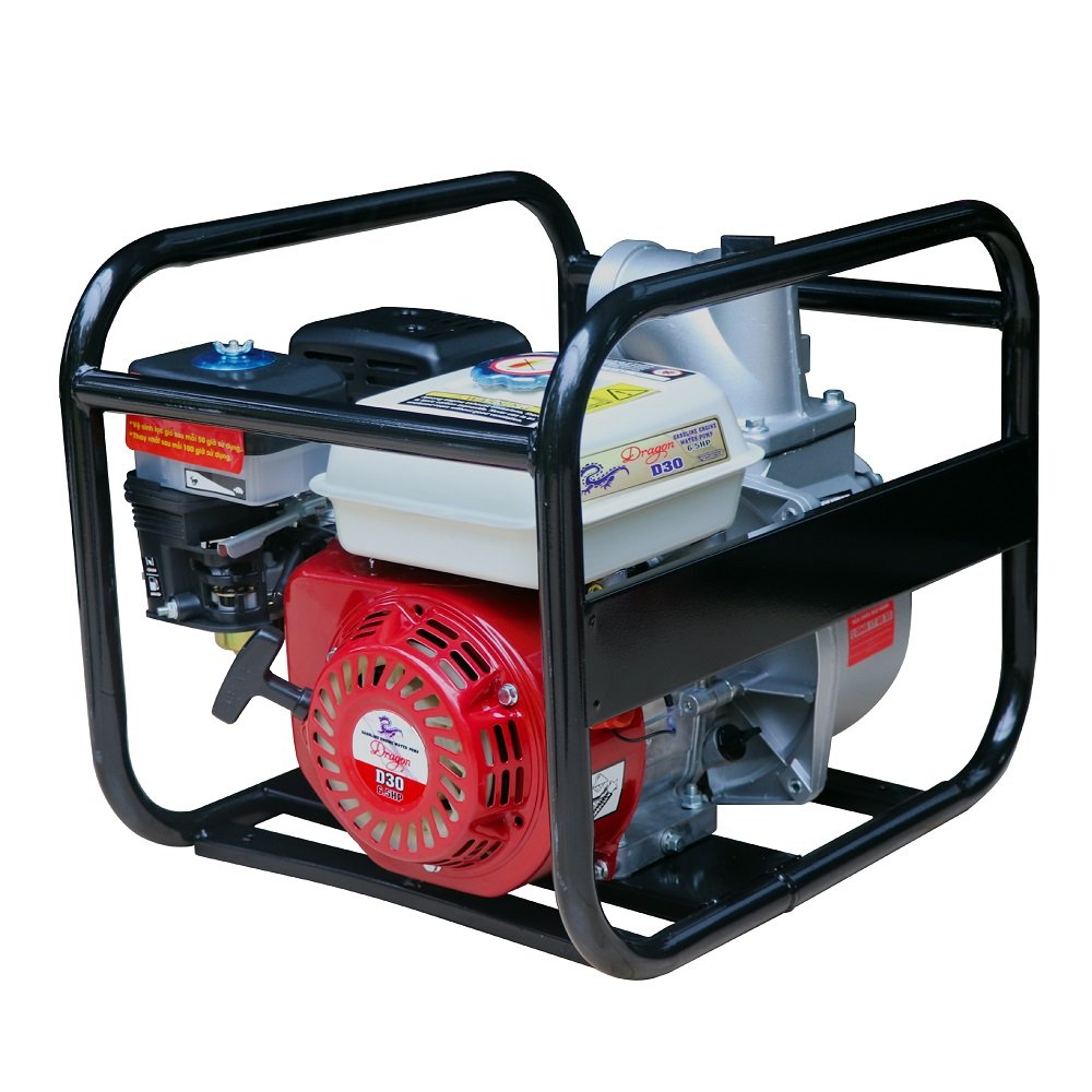 Máy bơm xăng Dragon D30 6.5HP Đỏ-đen-trắng 4 thì 3"