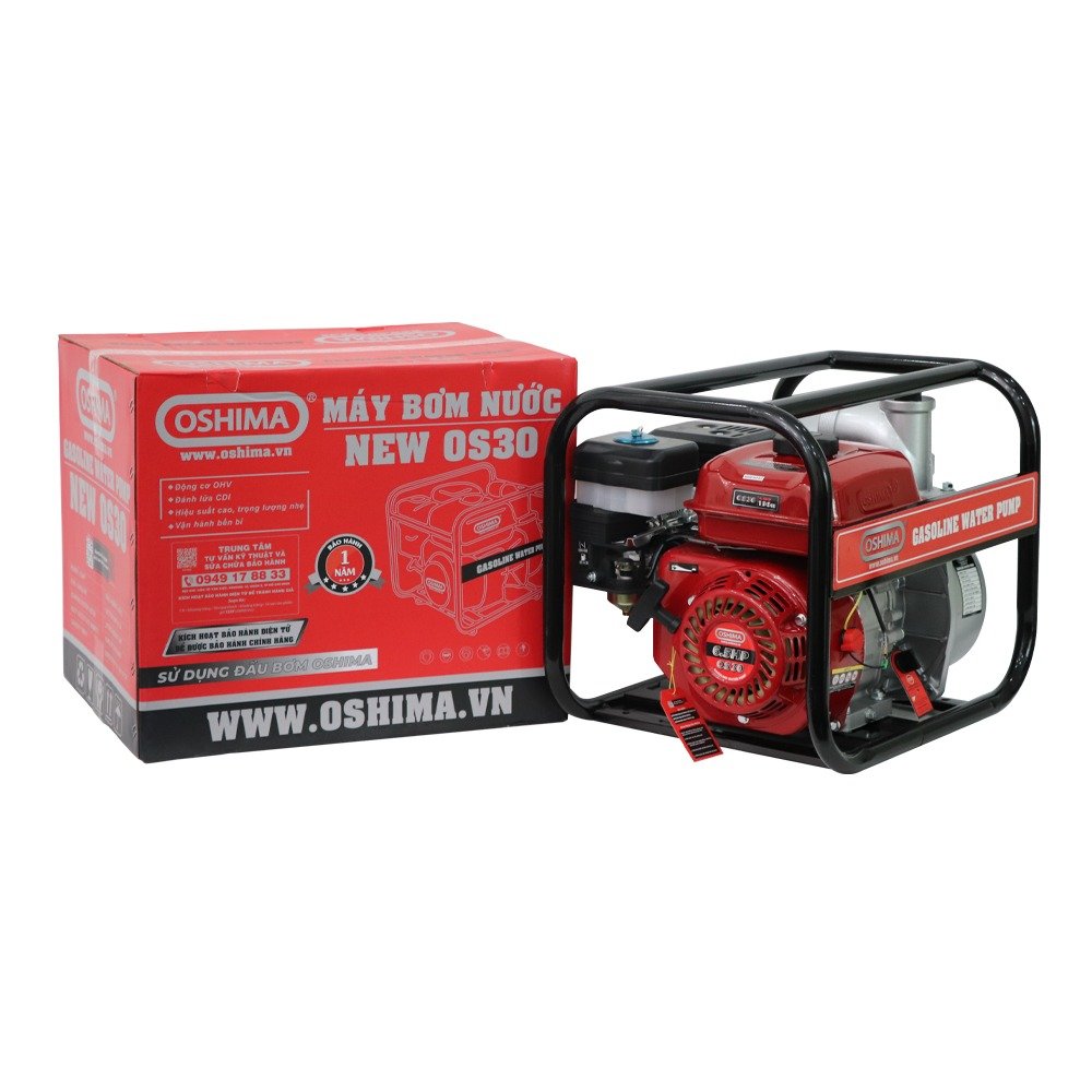 Máy bơm xăng Oshima NEW OS30 6.5HP Đỏ-đen 4 thì 3"