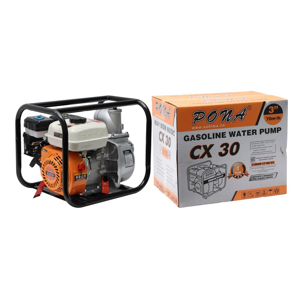 Máy bơm xăng Pona CX30 6.5HP 3"