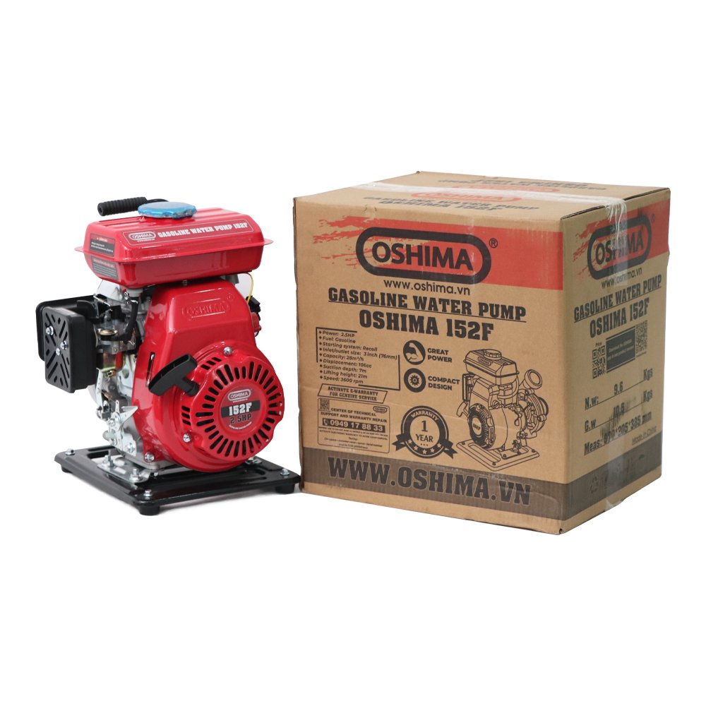 Máy bơm xăng OSHIMA 152F Đỏ 4 thì