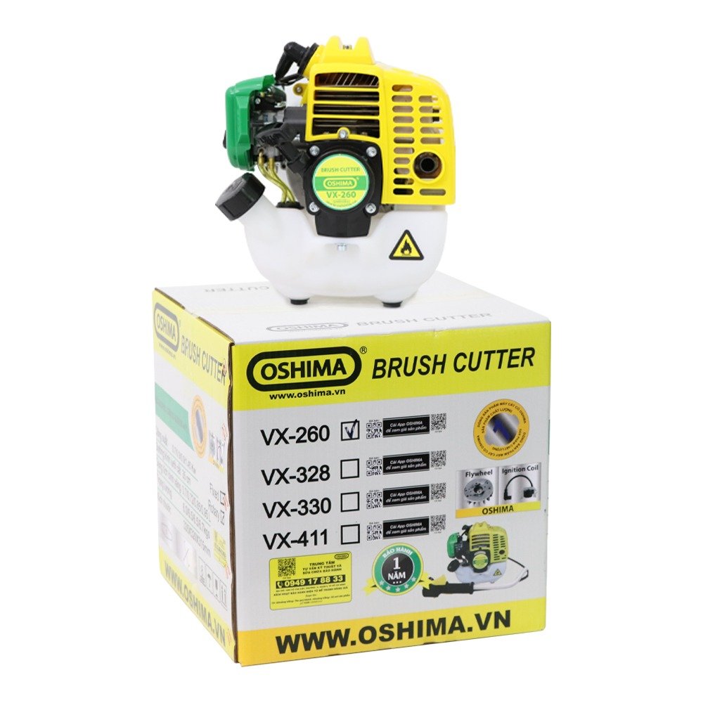 Máy phát cỏ Oshima VX260 0.7KW Vàng-xanh 2 thì (rời, xoay)