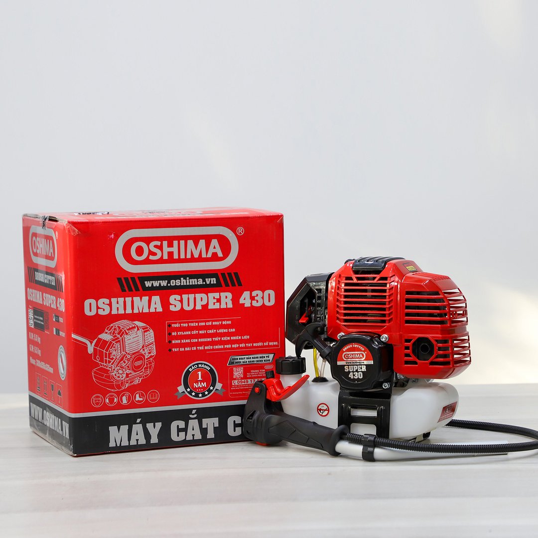 Máy phát cỏ OSHIMA SUPER 430 1.25KW Đỏ-đen 2 thì (rời, chết)
