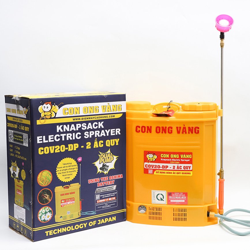 Bình xịt điện Con Ong Vàng COV20-DP-ắc qui