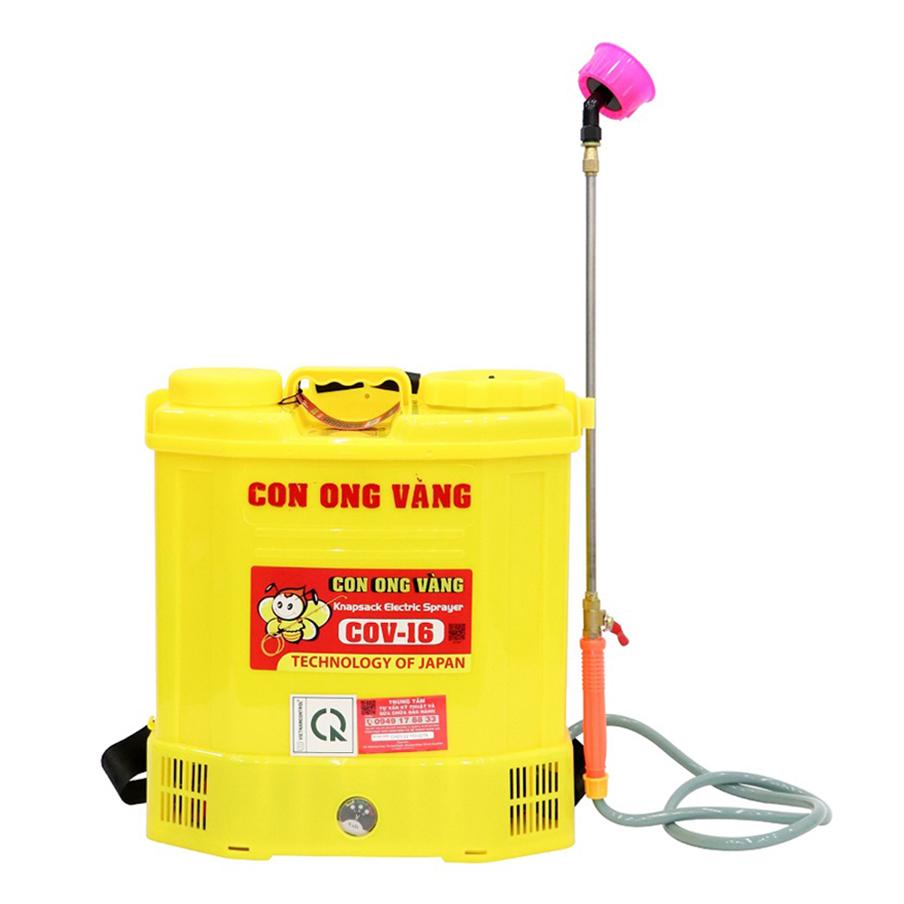 Máy phun thuốc trừ sâu, côn trùng điện Con Ong Vàng COV-16-ắc quy Vàng 12V8Ah