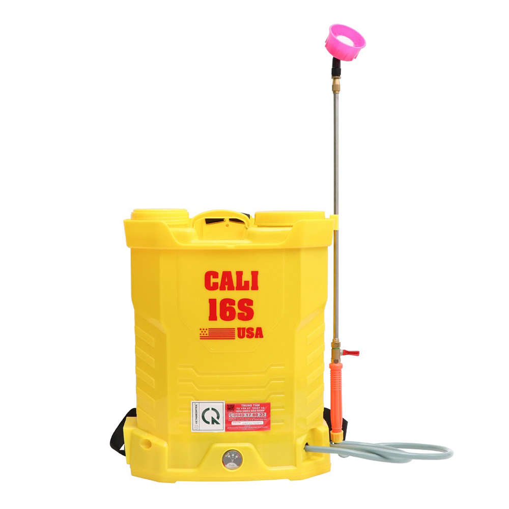Máy phun thuốc trừ sâu, côn trùng điện Cali 16S-ắc quy Vàng 12V8Ah