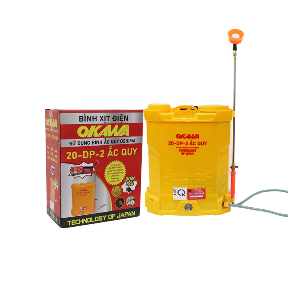 Bình xịt điện OKAWA 20DP- ắc quy Vàng