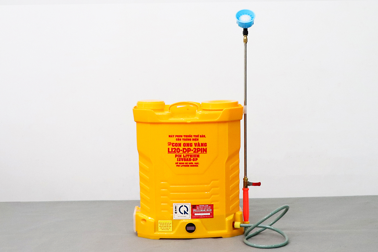Máy phun thuốc trừ sâu, côn trùng điện Con Ong Vàng Li20-DP-2pin Vàng Pin lithium 12V8Ah-SP