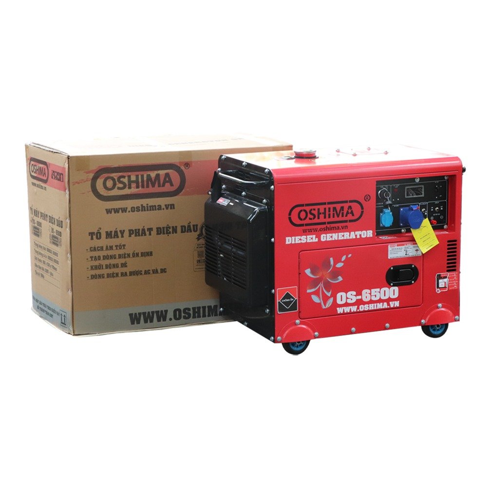 MPĐ OSHIMA OS-6500 5.0KW Đỏ 4 thì (chạy dầu)