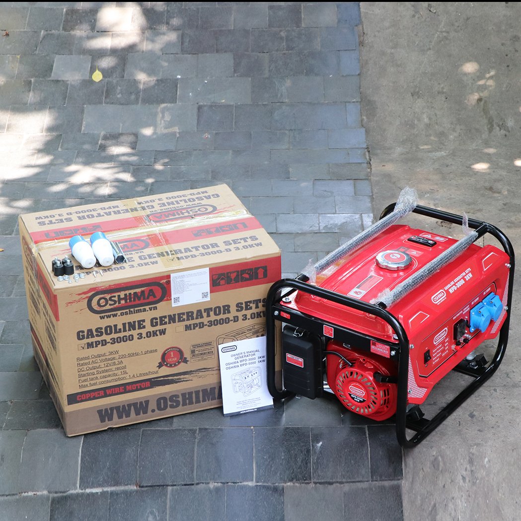 MPĐ OSHIMA MPD-3000 3.0KW Đỏ 4 thì (chạy xăng)