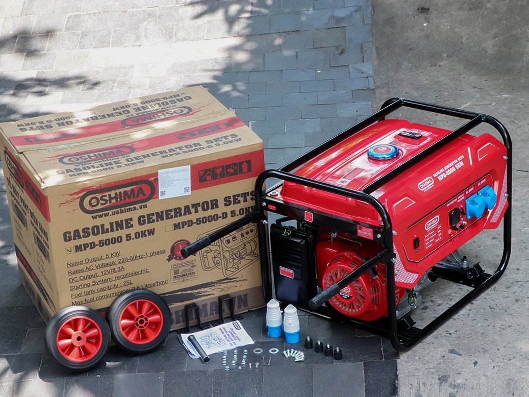 MPĐ OSHIMA MPD-5000 5.0KW Đỏ 4 thì (chạy xăng)