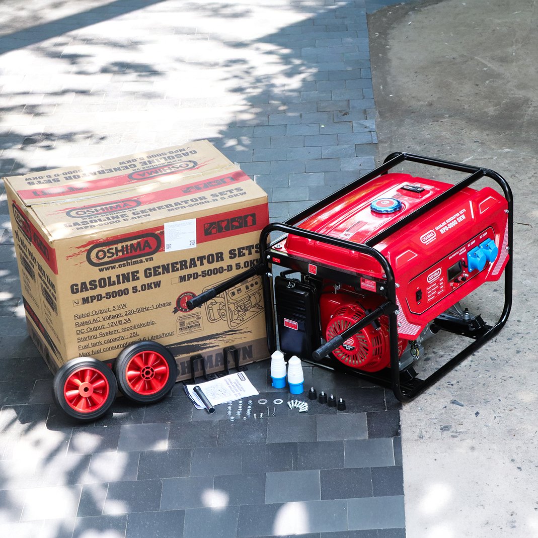 MPĐ OSHIMA MPD-5000 5.0KW Đỏ 4 thì (chạy xăng)
