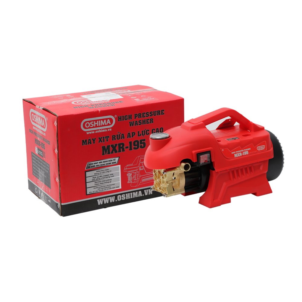 Máy rửa xe OSHIMA MXR-195 2.6kW Đỏ-đen Điện 1 pha