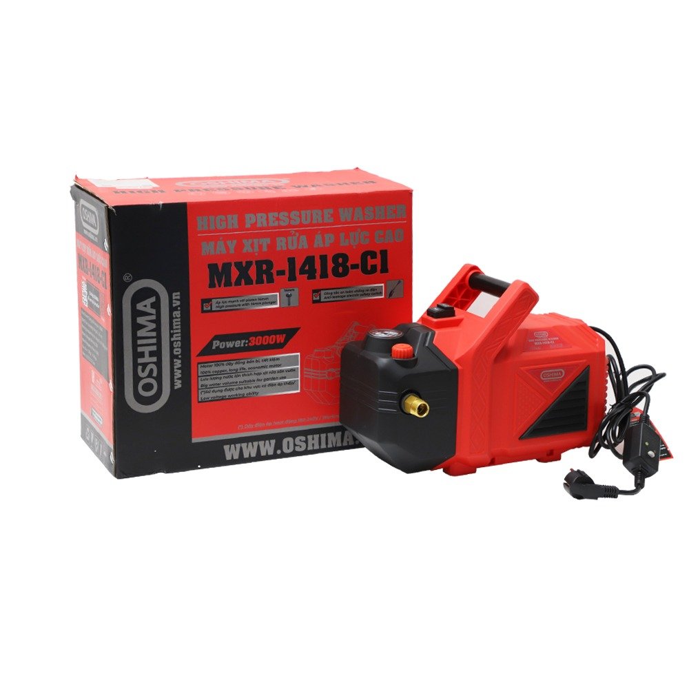 Máy rửa xe Oshima MXR-1418-C1 3.0KW Đỏ Điện 1 pha