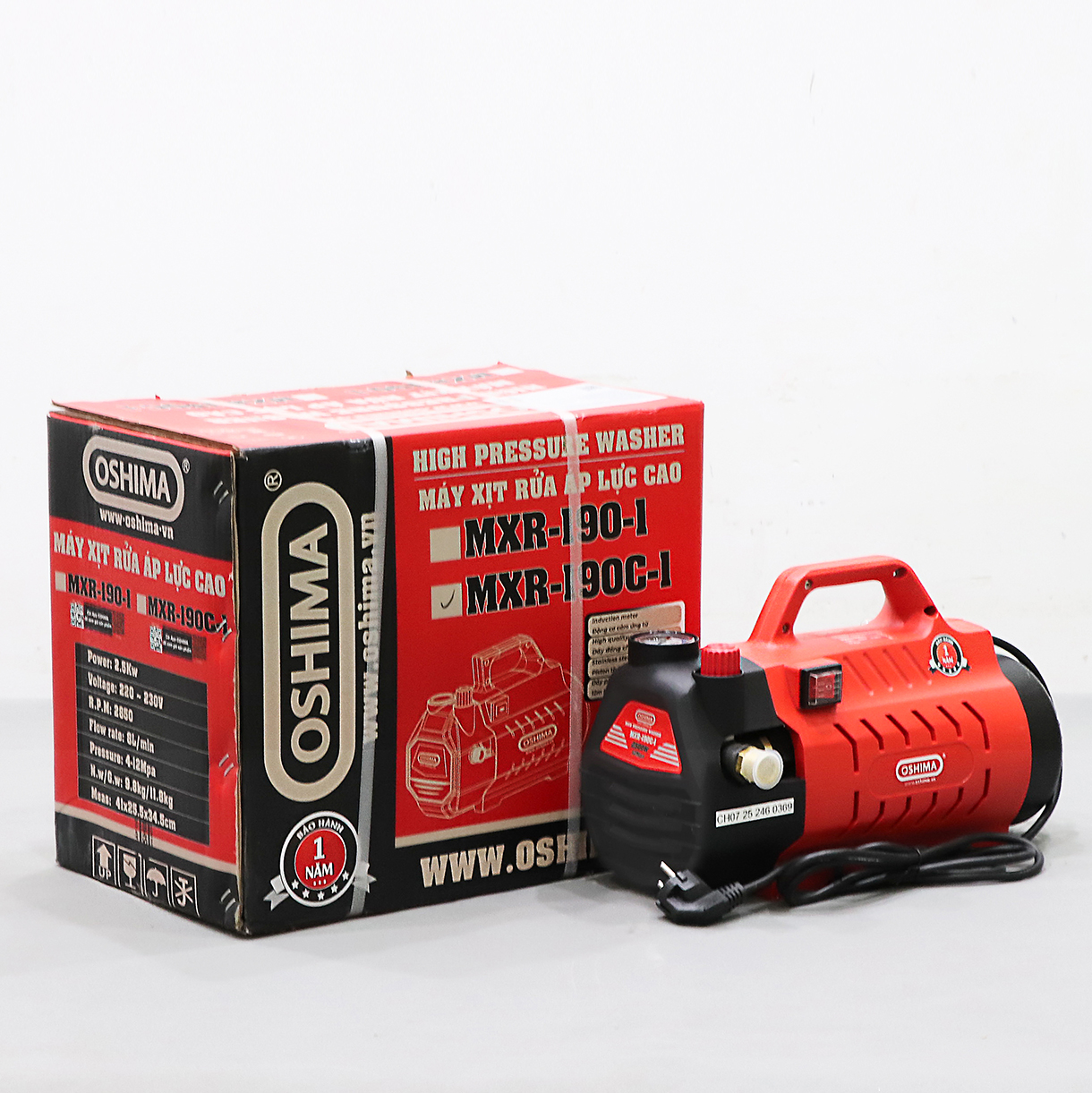 Máy rửa xe OSHIMA MXR-190C-1 2.5kW Đỏ Điện 1 pha