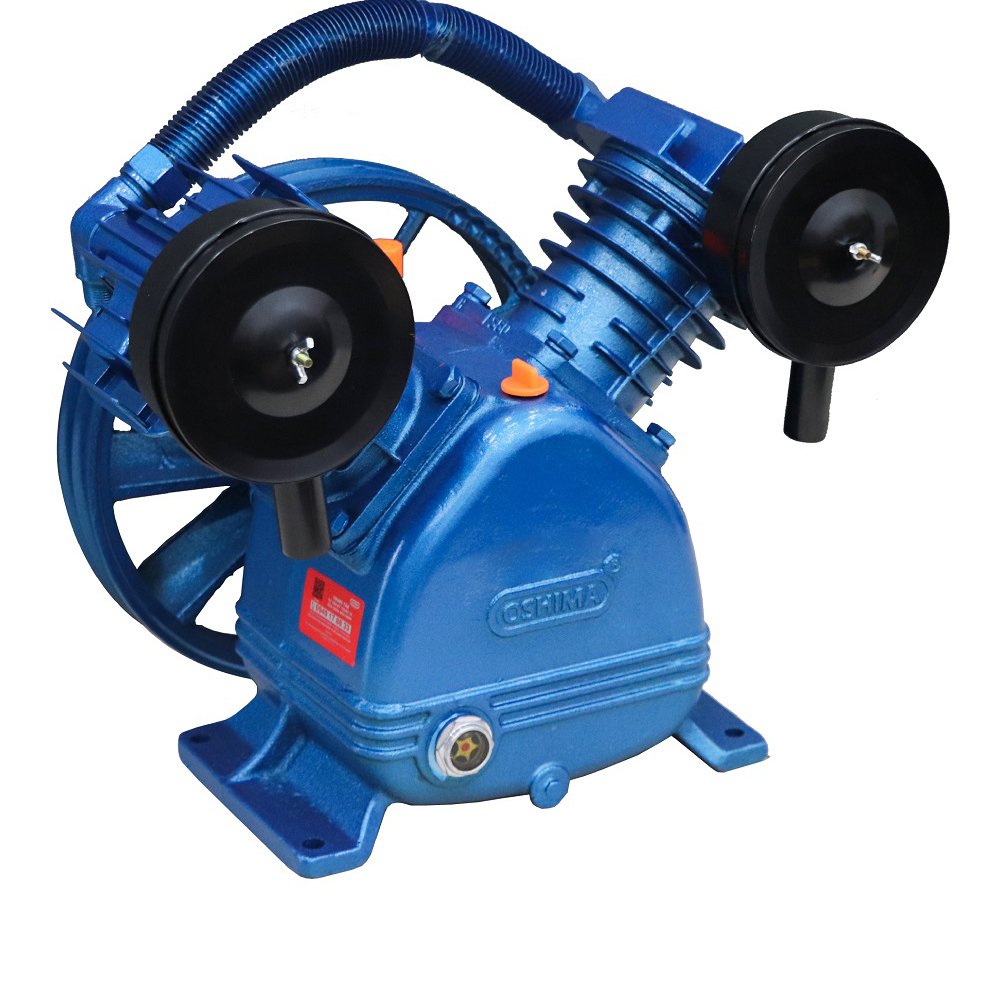 Đầu của máy nén khí OSHIMA 2x100 5.5HP~7.5HP Xanh đậm (hoạt động bằng sức kéo động cơ)