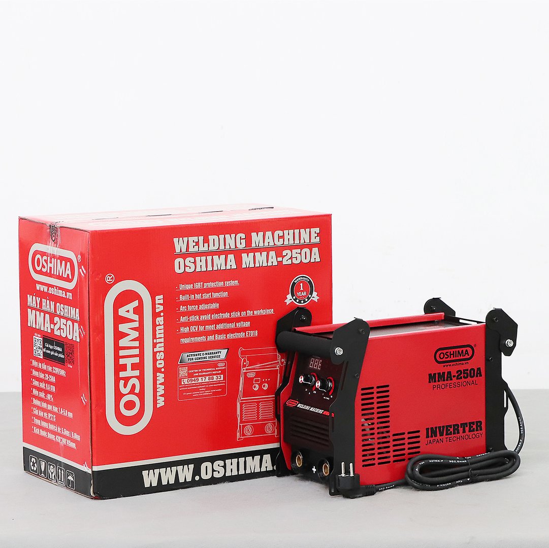 Máy hàn điện tử OSHIMA MMA-250A 9.6KVA Đỏ
