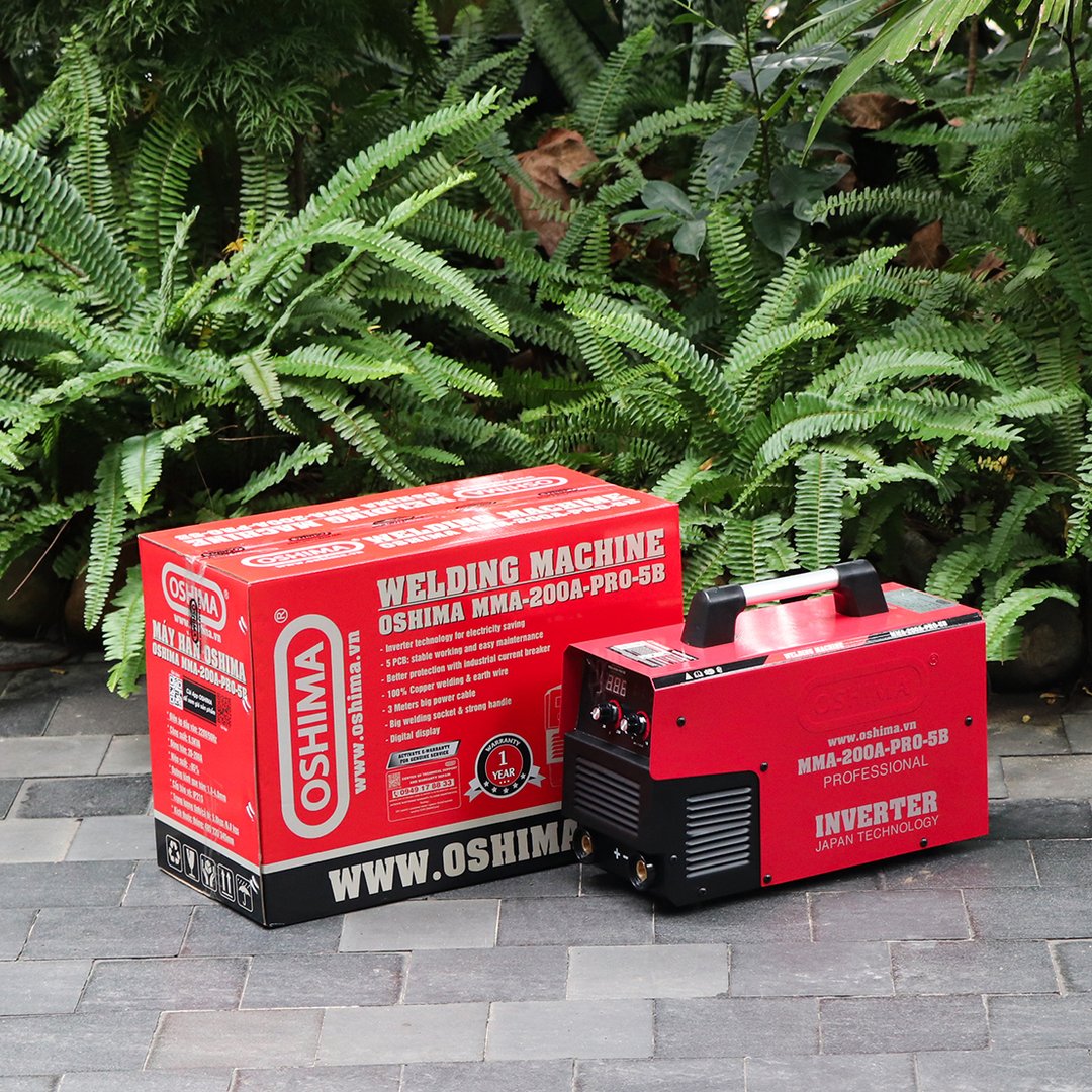 Máy hàn điện tử OSHIMA MMA-200A-PRO-5B 8.5KVA Đỏ