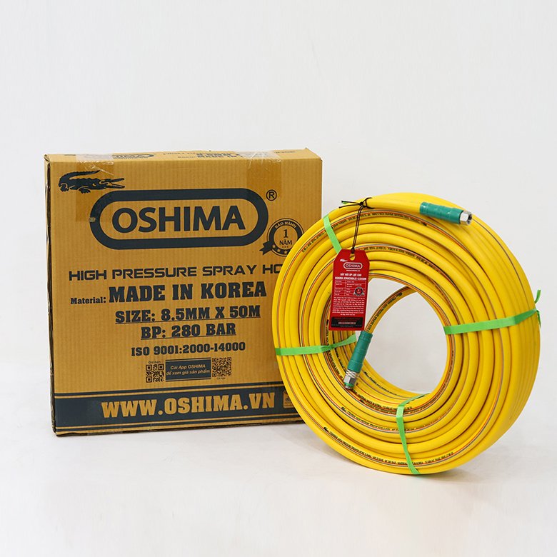 Dây hơi Oshima (crocodile) 8.5mm x 50m Vàng (Hàn Quốc)