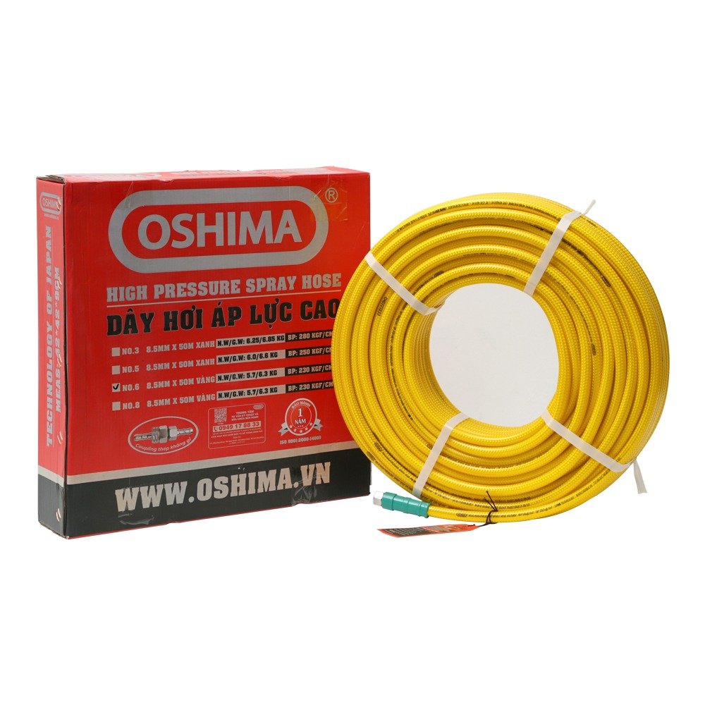 Dây hơi Oshima No.6 8.5mm x 50m Vàng