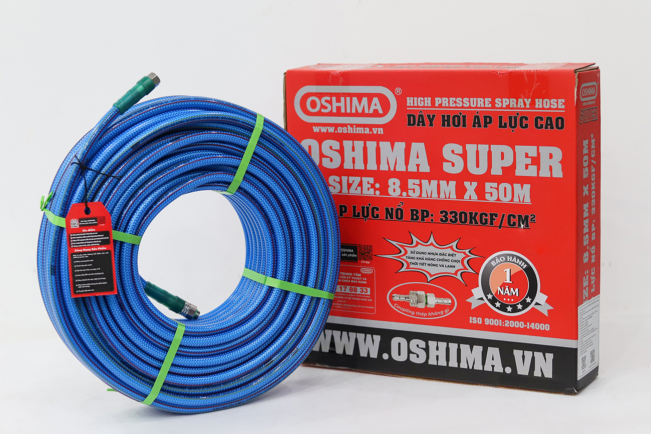 Dây hơi Oshima Super 8.5mm x 50m Xanh dương